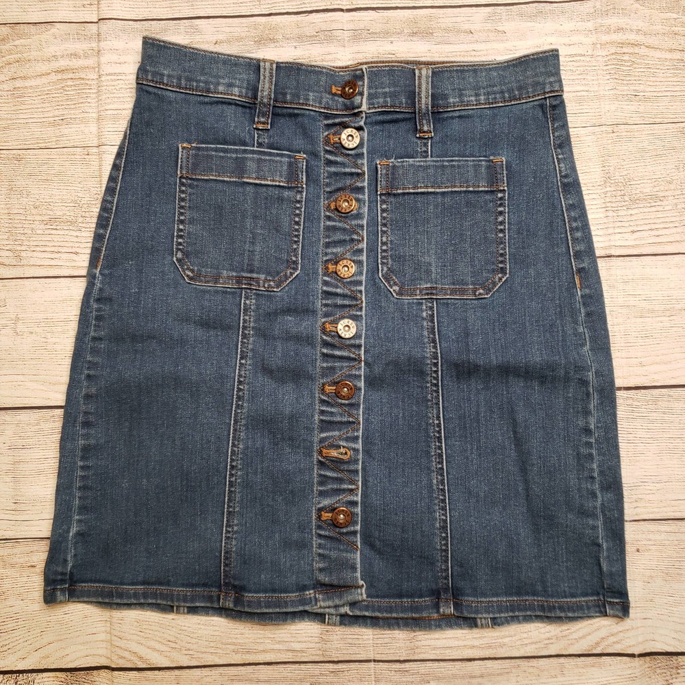 J.Crew Button Down Front Back Patch Pockets Denim… - image 1